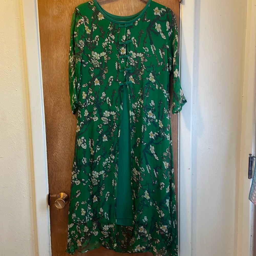 Sleeveless Long Dress With Attached Duster Sz M
